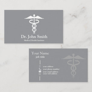 Cartão De Visita Caduceu Médico Personalizado Preto