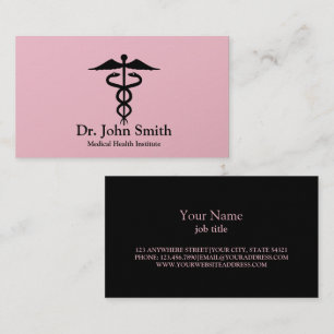 Cartão De Visita Caduceu Médico Personalizado Preto