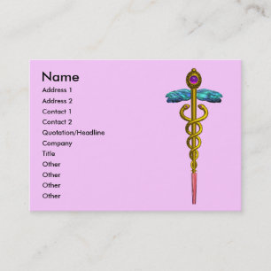 Cartão De Visita CADUCEUS, ametísta de ouro vibrante