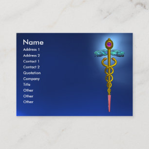 Cartão De Visita CADUTO Dourado,MÉDICO,Sapphire Azul SÍMBOLO MÉDICO