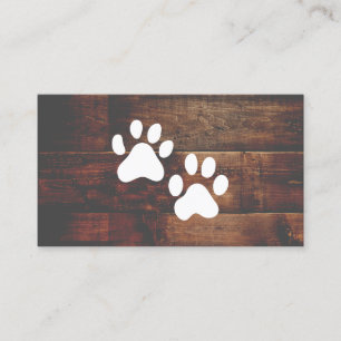 Cartão De Visita Cães Formador patas Madeira