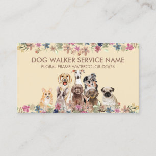 Cartão De Visita Cães Marrons Greyhound Poodle Aussie Pug Corgi