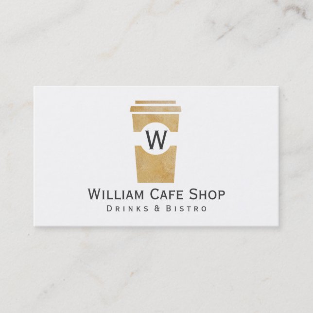 Cartão De Visita Café | a ir (textura castanha II) (Frente)