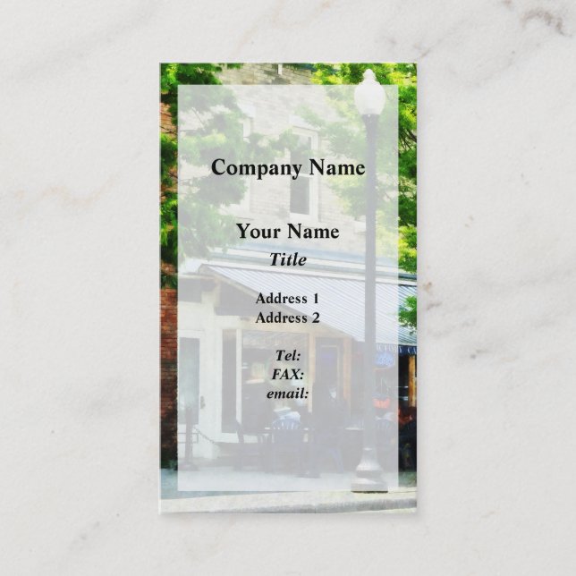 Cartão De Visita Café Albany NY (Frente)