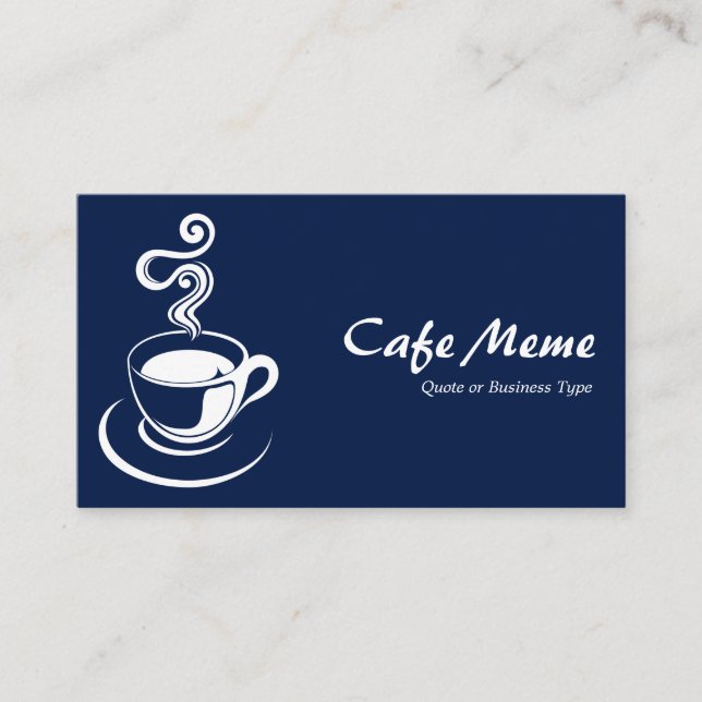 Cartão De Visita Café - Azul branco e escuro 001744 (Frente)