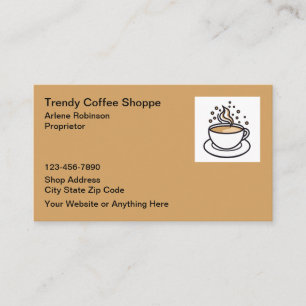 Cartão De Visita Café Bistrô Lanchonete de Café da Moda
