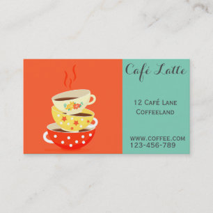 Cartão De Visita Café com café retrô, comprar na moda de vintage