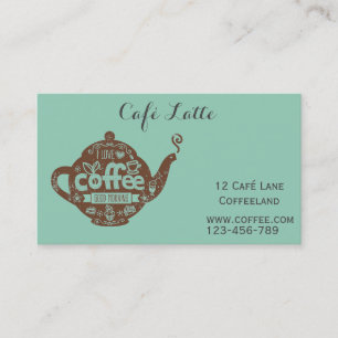 Cartão De Visita Café com café retrô, comprar na moda de vintage