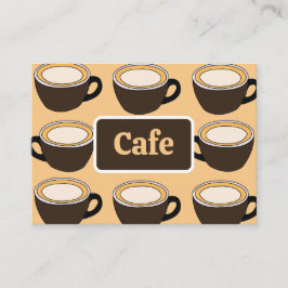 Cartão De Visita Café com Padrão de Xícara de Café