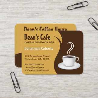 Cartão De Visita Café Compre de café com Na moda de Brown e Beige G