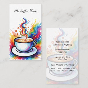 Cartão De Visita Café da Moda Estiloso