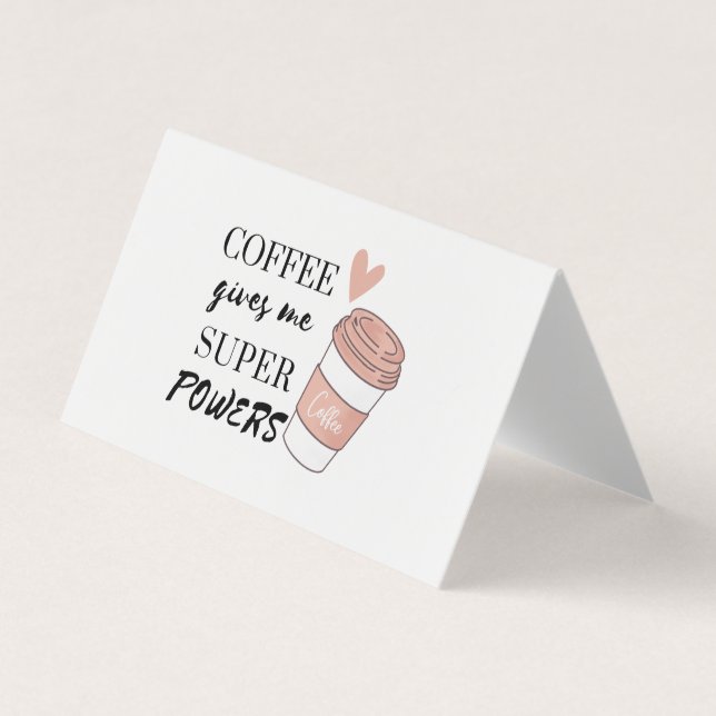 Cartão De Visita Café me dá super poderes (Frente)
