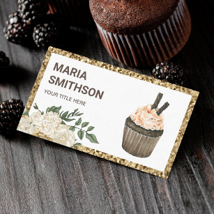 Cartão De Visita Café Mocha Chocolate Cupcake Pastelaria