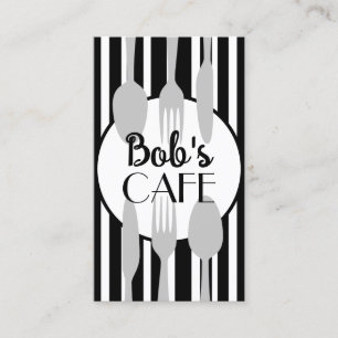 Cartão De Visita café ou catering, cinzas quic modernas e ousadas