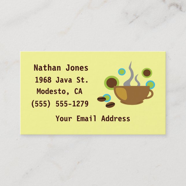 Cartão De Visita Café pop (Frente)