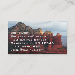 Cartão De Visita Café Pot Rock Nublado em Sedona Arizona