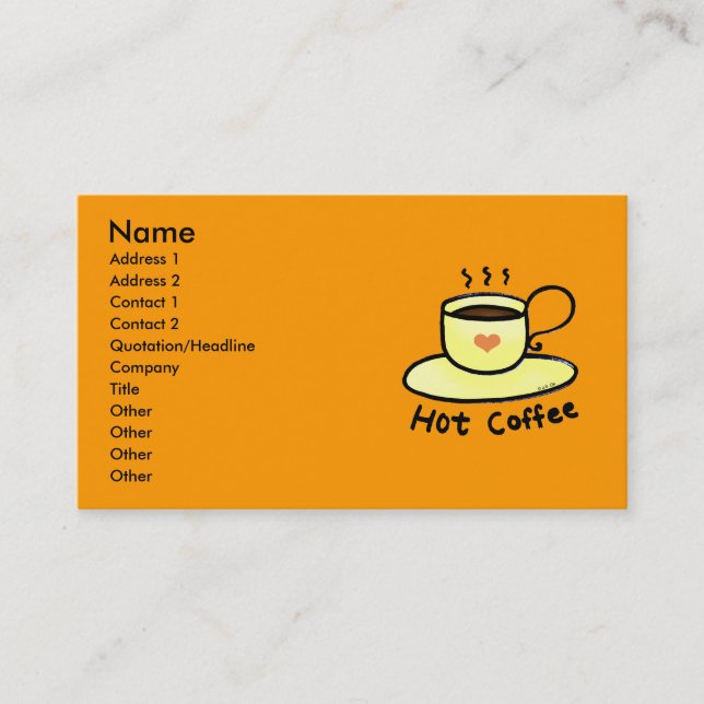 Cartão De Visita Café quente (Frente)