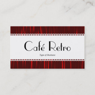 Cartão De Visita Café Retro (Escalonado) - Listras Vermelhas