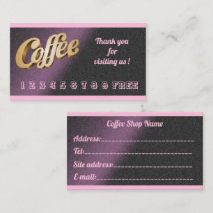 Cartão De Visita Café Rosa Livre Moderno do Luxury