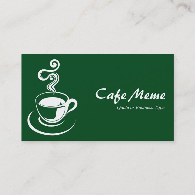 Cartão De Visita Café - Verde branco e escuro 02481c (Frente)