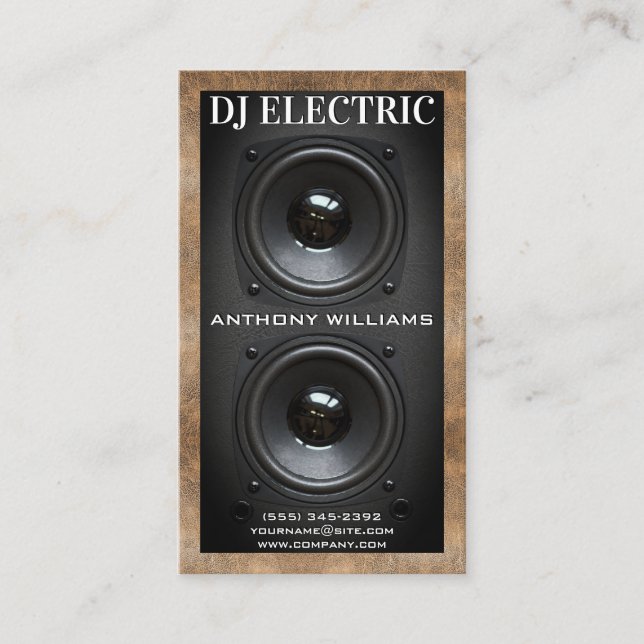 Cartão De Visita Caixa de Auto-falante do subwoofer | Couro (Frente)