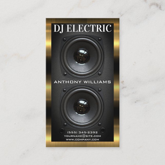 Cartão De Visita Caixa de Auto-falante do subwoofer | Trim Metálico (Frente)