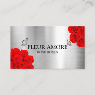 Cartão De Visita Caixa de Flores de Rosa de Presente