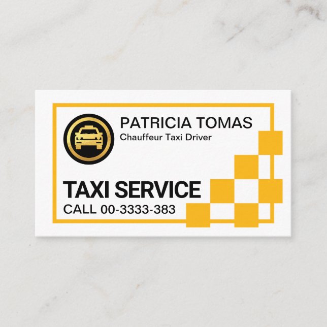 Cartão De Visita Caixa de Seleção Amarelo Creative Tabula Taxi (Frente)