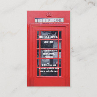 Cartão De Visita Caixa de telefone vermelha de Londres