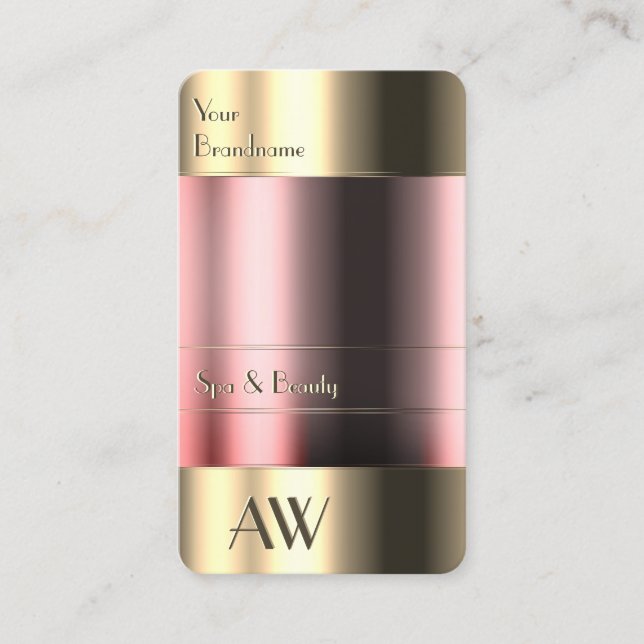 Cartão De Visita Caixa Dourada Elegante com Ótica de Vidro e Monogr (Frente)