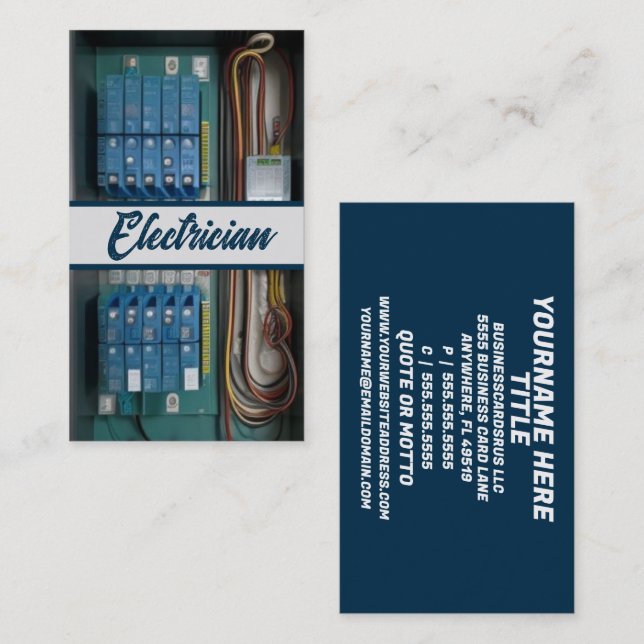 Cartão De Visita Caixa Elétrica de Fusível Elétrico (Frente/Verso)