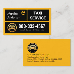 Cartão De Visita Caixas de Táxi Amarelo Elegantes Dirigindo Cabina