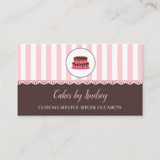 Cartão De Visita Cake Decorator PINK BROWN Bakery CUTE