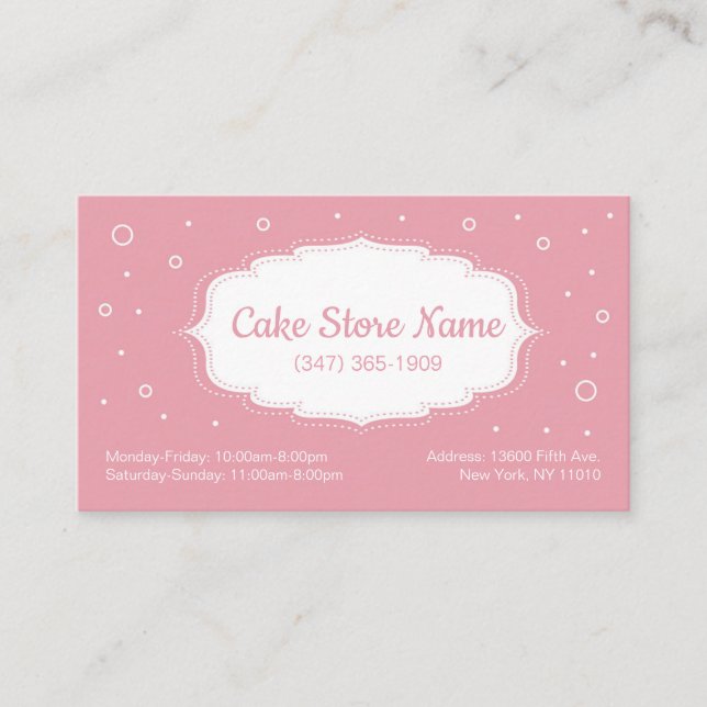Cartão De Visita Cake Store business cards (Frente)