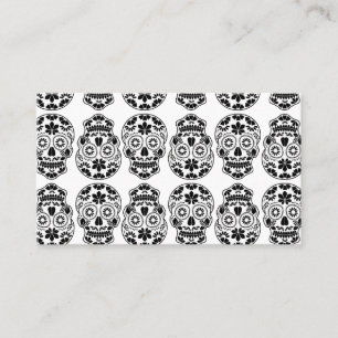 Cartão De Visita Calavera - crânio de açúcar doce_floral calaver