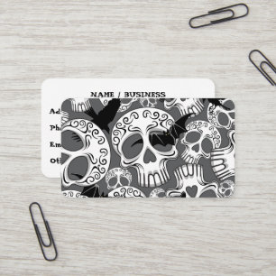 Cartão De Visita Calaveras Decorativas do Halloween
