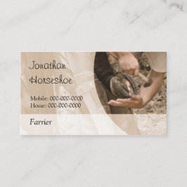 Cartão De Visita Calçando um cavalo, com um reverso do vazio