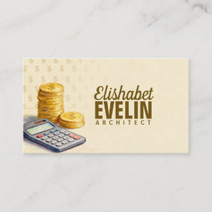 Cartão De Visita Calculando o Crescimento Financeiro com Moedas G13