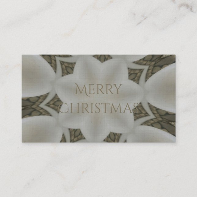 Cartão De Visita Caleidoscópio Design Flor Branco Suave (Frente)