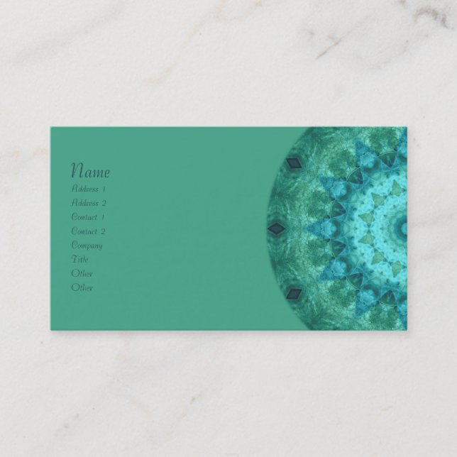 Cartão De Visita Caleidoscópio do medalhão do oceano (Frente)