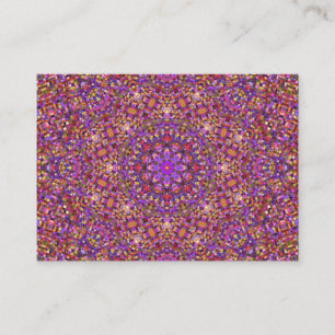 Cartão De Visita Caleidoscópio roxo do teste padrão do azulejo do