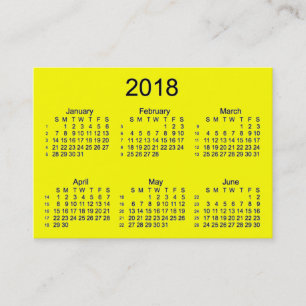 Cartão De Visita Calendário amarelo de 52 semanas de 2018 por Cart