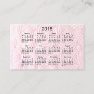 Cartão De Visita Calendário cor-de-rosa do glacé 2018 pelo cartã