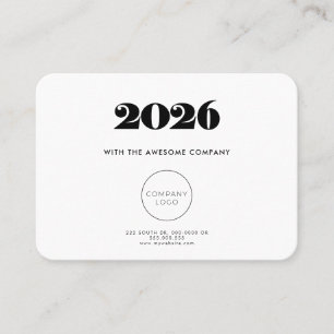 Cartão De Visita Calendário Retrominimalista 2025 corporativo