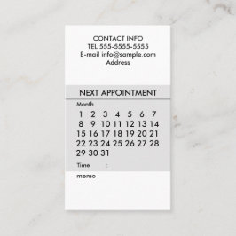 Cartão De Visita Calendário simples