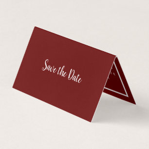 Cartão De Visita Calendário Vermelho do Vinho Moderno Salvar o Cart