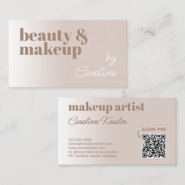 Cartão De Visita Caligrafia Branca Simples, Neutra E Clara (Frente/Verso)