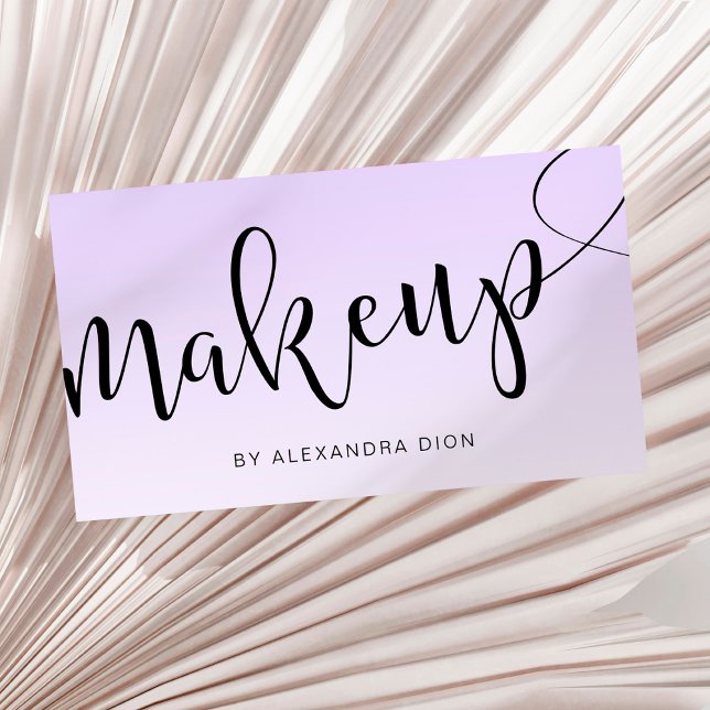 Cartão De Visita Caligrafia de script manuscrito de lavanda simples (Criador carregado)