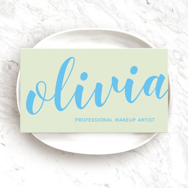 Cartão De Visita Caligrafia de Script Manuscrito em Branco (Criador carregado)