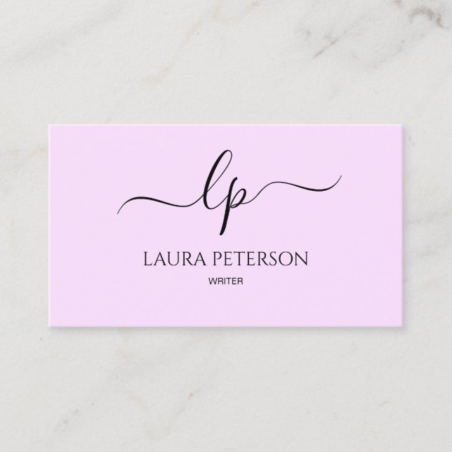 Cartão De Visita Caligrafia escrita à mão elegante e simples do (Frente)